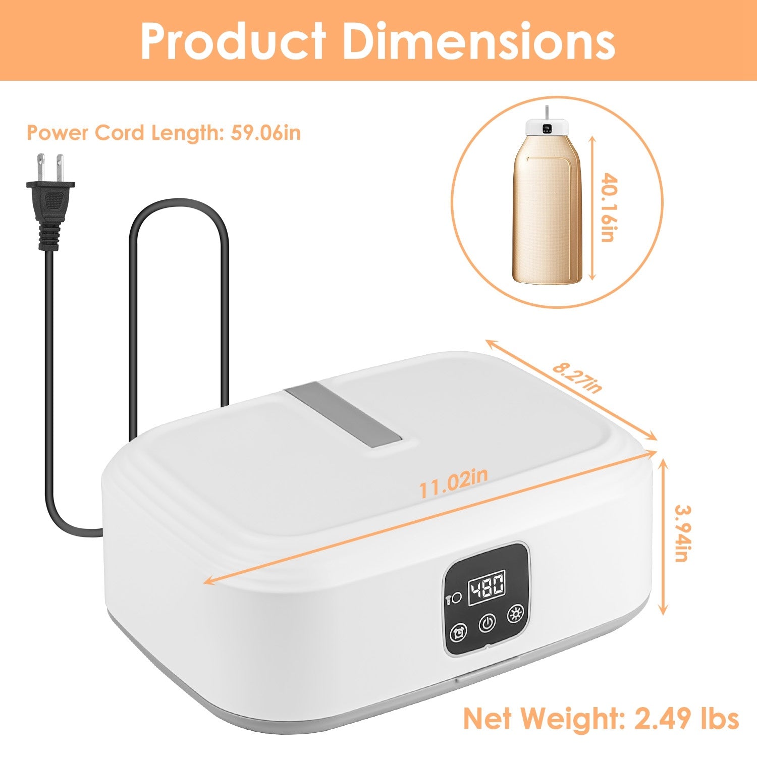 Sèche-linge portable compact avec minuterie, stérilisation UV, 2 modes de séchage et télécommande, idéal pour appartement, dortoir, voyage et maison 