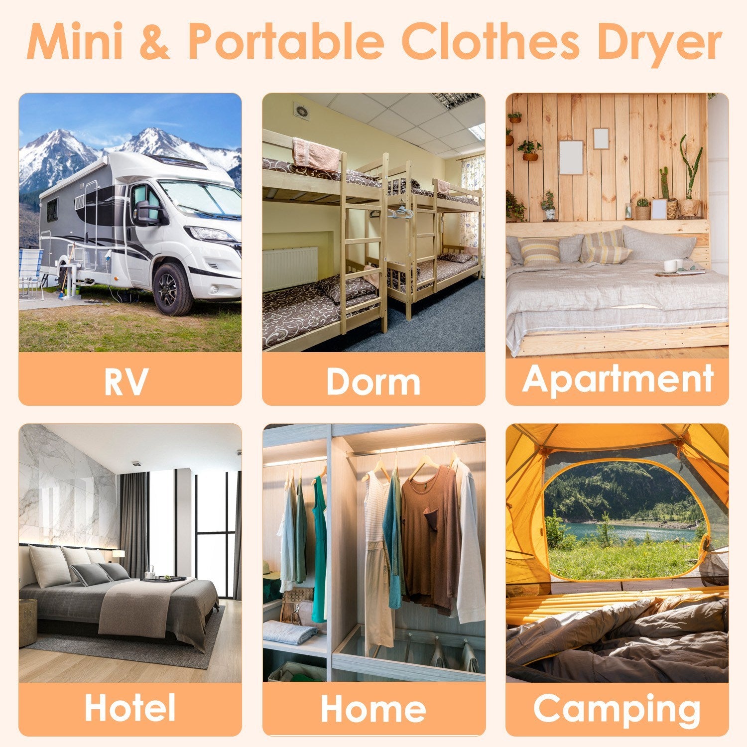 Sèche-linge portable compact avec minuterie, stérilisation UV, 2 modes de séchage et télécommande, idéal pour appartement, dortoir, voyage et maison 